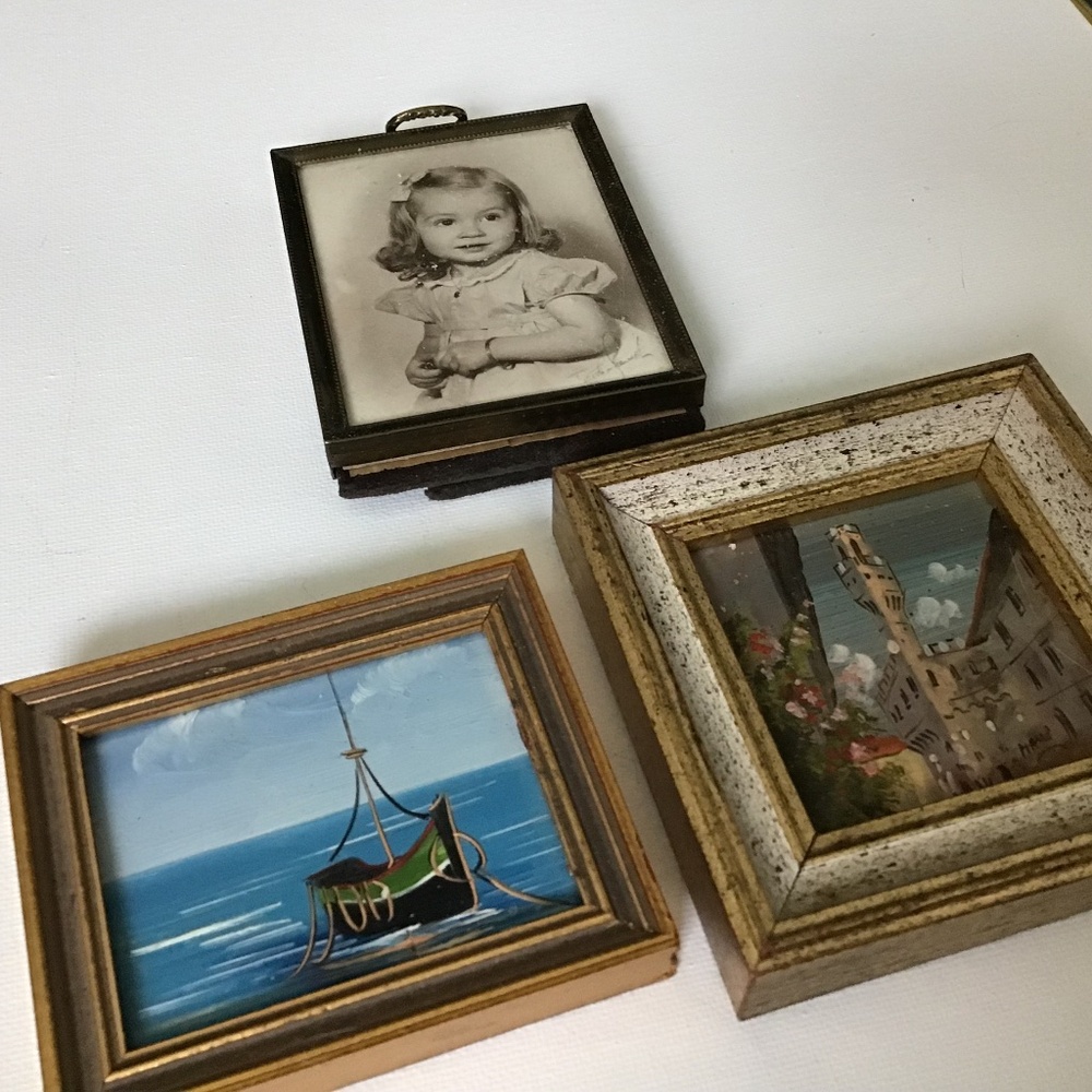 Vtg Mini Framed Art Home Decor Accents One is photo